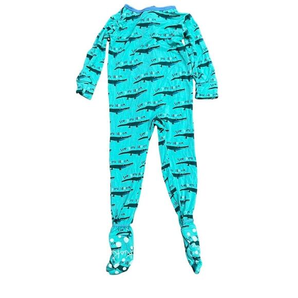 Kickee Pants Print Bamboo Print Footed Glass Later Alligator Unisex 9-12 Months - Picture 4 of 4